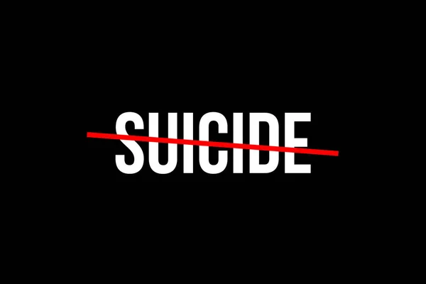 More Suicide Crossed Out Word Red Line Meaning Need Stop — Stock Photo, Image