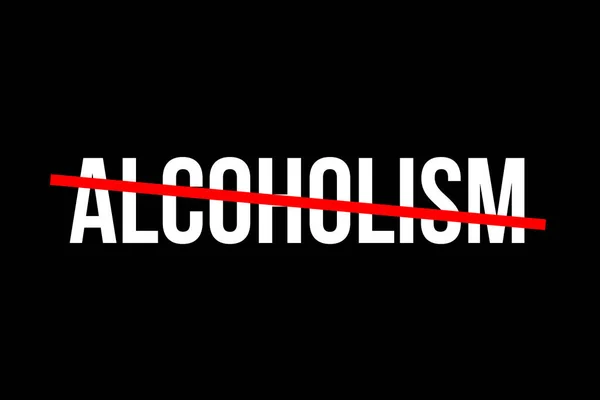 Más Alcoholismo Cruzado Palabra Con Una Línea Roja Que Significa — Foto de Stock