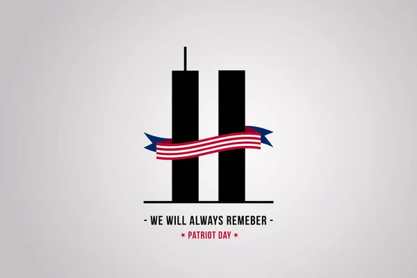 Дві Вежі Американським Прапором Значок Позаду Символізують День Патріота Пам — стокове фото