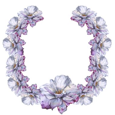 gül çelengi. Beyaz arka plan üzerinde izole. 