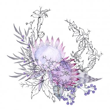 Böyle bir demet gül yaprakları ile akan. Beyaz arka plan üzerinde izole. 