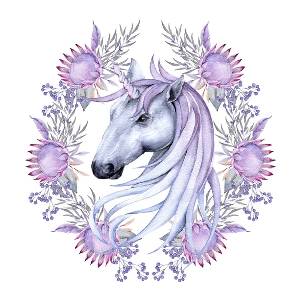 Fairy unicorn. Isolerad på vit bakgrund. — Stockfoto
