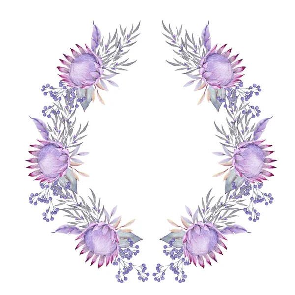Rahmen mit floralen Elementen. isoliert auf weißem Hintergrund. — Stockfoto