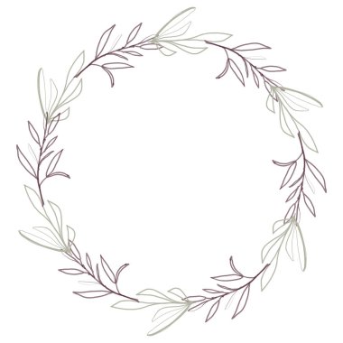 Bitkilerin dallarının çerçevesi. Beyaz arka planda yalıtılmış. 