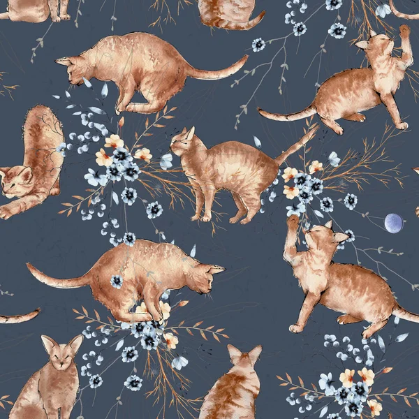Background from cats. Seamless pattern.