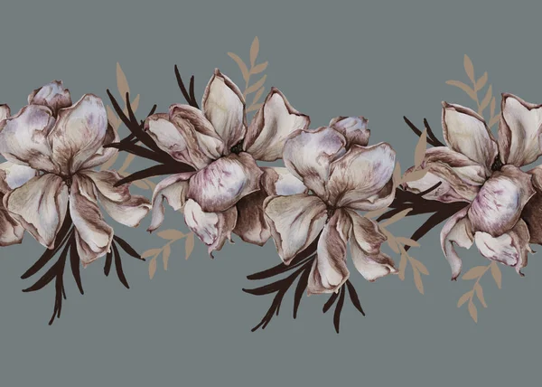 Komposition von Rosen mit Wildblumen. isoliert auf weißem Hintergrund. — Stockfoto