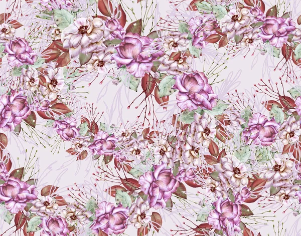 Background of roses. Seamless pattern. — Stock Photo, Image