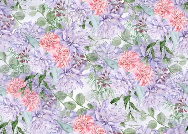 Hintergrund der Pfingstrose Blumen. Nahtloses Muster. — Stockfoto