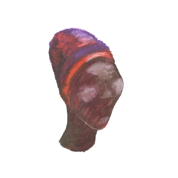 Silhouette eines weiblichen ethnischen Kopfes. Isoliert auf weißem Hintergrund. — Stockfoto