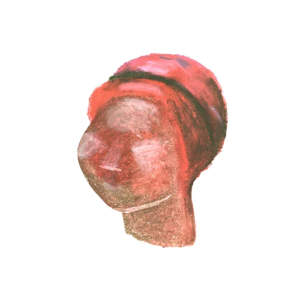Silhouette eines weiblichen ethnischen Kopfes. Isoliert auf weißem Hintergrund. — Stockfoto