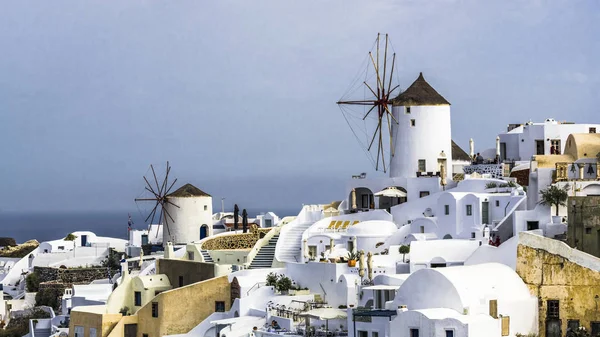 Paisaje Matutino Las Calles Oia Isla Santorini Una Imagen Color — Foto de Stock