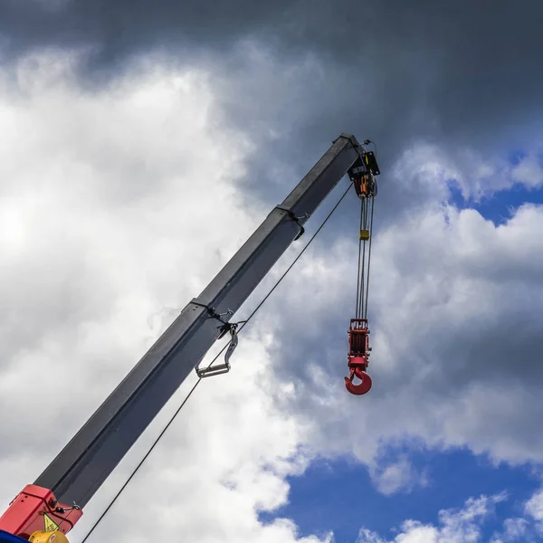 Boom Crane Background Cloudy Autumn Sky — Stock Photo, Image