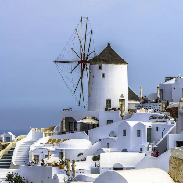 Paisaje Matutino Las Calles Oia Isla Santorini Una Imagen Color — Foto de Stock