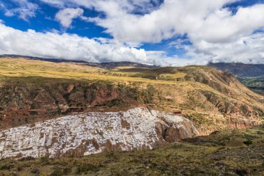 Salinas de maraş tuz madenleri beyaz teraslarında belgili tanımlık Andes dağ dik yamaçlarında yer alan.