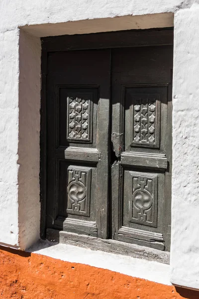 Porta Madeira Pesada Mosteiro Católico — Fotografia de Stock