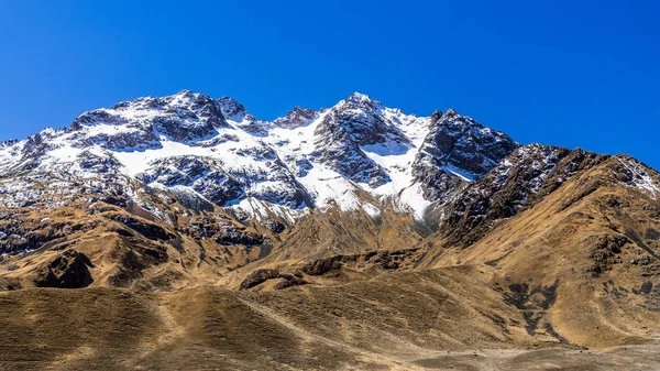 Panorama Das Cadeias Montanhosas Dos Andes Peru Filmado Nas Terras — Fotografia de Stock