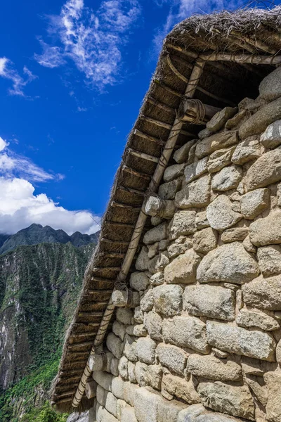 Cielo Azul Sobre Las Ruinas Antigua Ciudad Los Incas Ollantaytambo — Foto de Stock