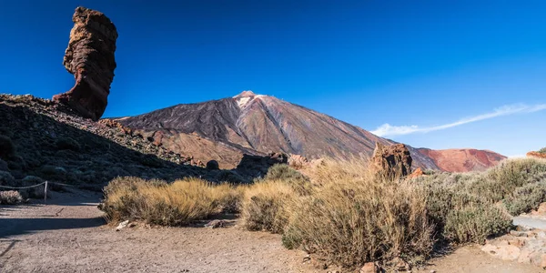 Lunar Tájak Sziklákkal Homokdűnékkel Fennsíkon Lábánál Teide Vulkán Tenerife Szigetén — Stock Fotó