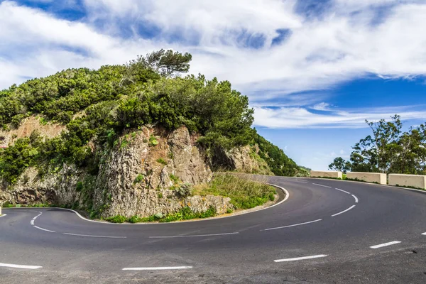 Camino Montaña Pasa Por Las Laderas Boscosas Colinas Isla Tenerife — Foto de Stock