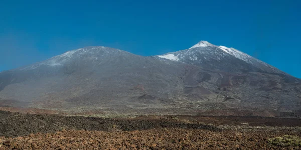 Névoa Manhã Desceu Sobre Vale Lava Vulcão Teide Ilha Tenerife — Fotografia de Stock