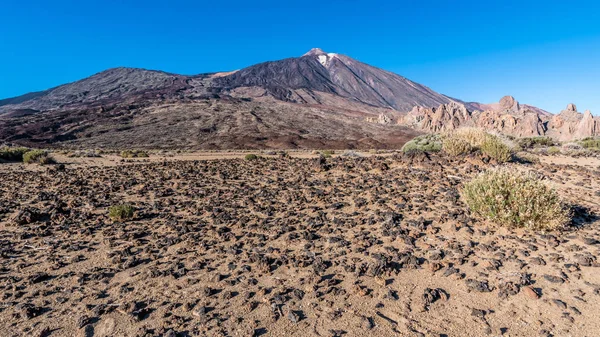 Platt Sandig Platå Med Sällsynt Vegetation Ligger Den Gamla Calderan — Stockfoto