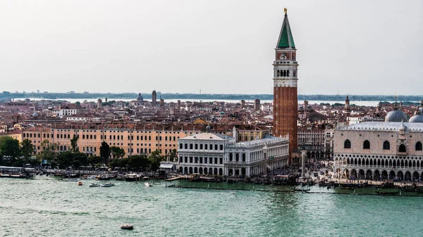 Pittoresk Utsikt Över Venedig Morgonen Piazza San Marco Strandpromenaden Och — Stockfoto
