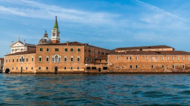 San Giorgio Maggiore Şapeli Venedik lagünündeki Küçük Adalar manzarası