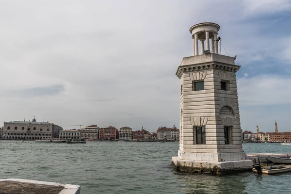 Faro Salida Marina Isla San Giorgio Maggiore — Foto de Stock