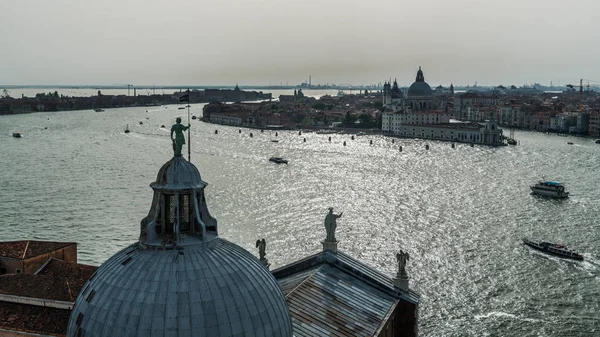 Utsikt Över Den Venetianska Lagunen Och Mynningen Canal Grande Från — Stockfoto