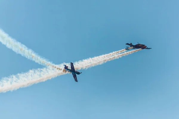 Groupe Vieux Avions Pistons Participe Des Démonstrations Salon Aérien International — Photo