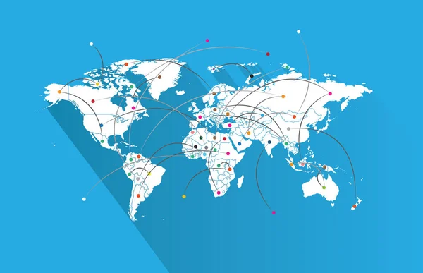 Mapa Del Mundo Altamente Detallado Mapa Viaje Ilustración Vectorial — Vector de stock