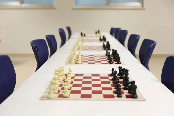 Vorbereitung Auf Den Schachwettbewerb — Stockfoto