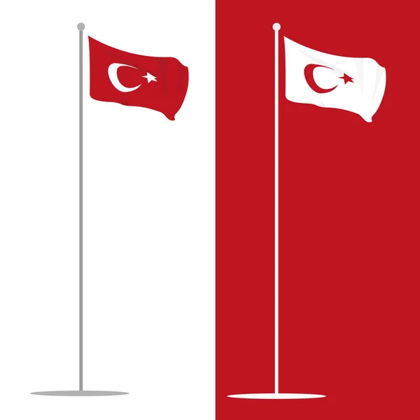Beyaz ve kırmızı Türk bayrağı yerde