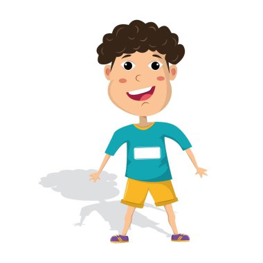 Beyaz arka planda izole sevimli mutlu gülümseyen çocuk