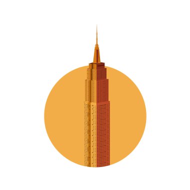 Turuncu zemin üzerinde vektör kulesi