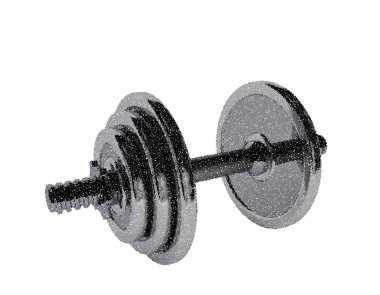 Metal halter. Beyaz arka plan üzerinde izole. Vektör çizim. Pointilizm stili.