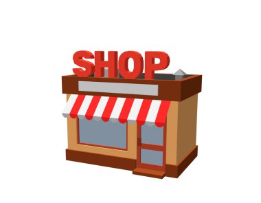 Bina saklayın. Beyaz arka plan üzerinde izole. 3D vektör çizim.