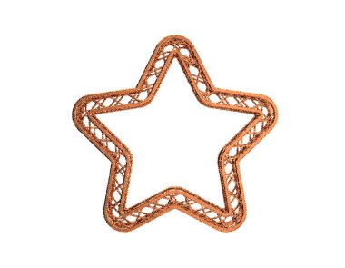 Truss çerçeve yıldız şeklinde. Beyaz arka plan üzerinde izole. Vektör çizim. Pointilizm stili.