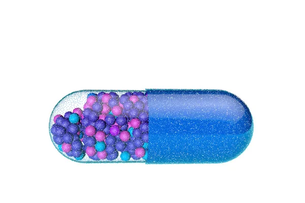 Capsule Pill Isolated White Background Vector Illustration Pointillism Style — Stock Vector