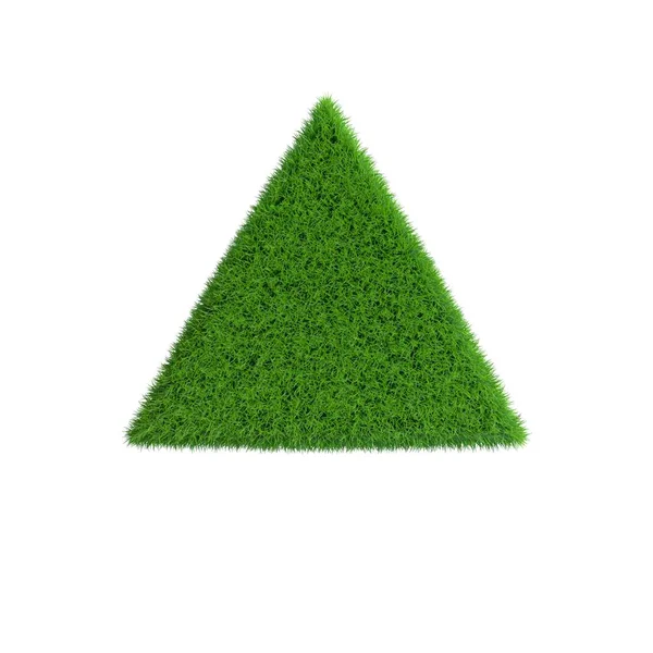 在三角形的形式草补丁 在白色背景上被隔离 渲染插图 — 图库照片
