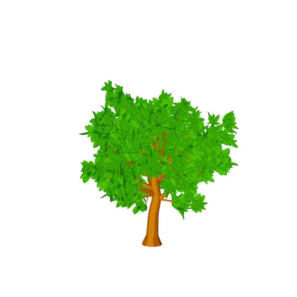 Albero Astratto Isolato Sfondo Bianco Illustrazione Rendering Stile Cartone Animato — Foto Stock