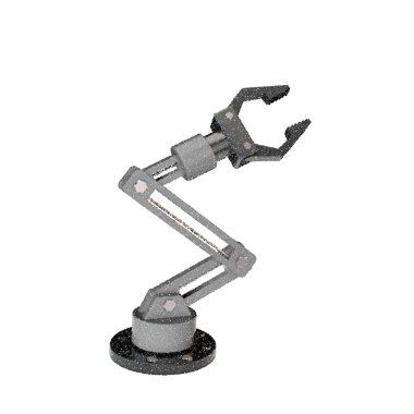 Robot kol. Beyaz arka plan üzerinde izole. Vektör çizim. Pointilizm stili.