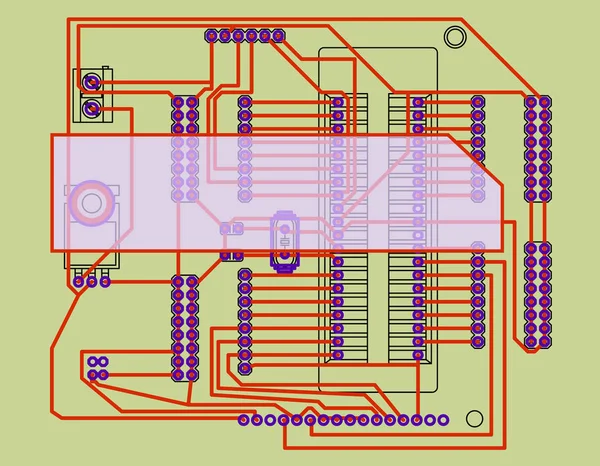 Placa Circuito Modelo Tecnologia Ilustração Colorida Vetorial —  Vetores de Stock