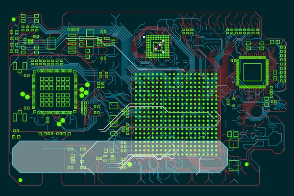 Circuit Modèle Technologie Illustration Vectorielle Colorée — Image vectorielle