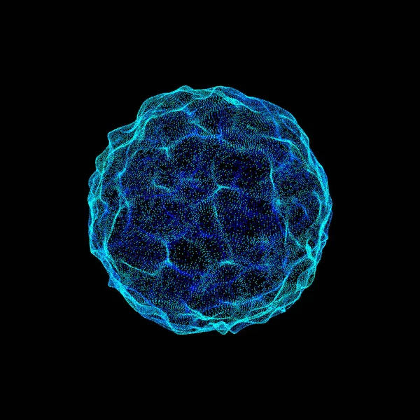 Soyut küre parçacıkların. Siyah arka plan üzerine izole. Vektör çizim.