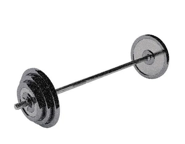 Barbell Aislado Sobre Fondo Blanco Ilustración Vectorial Estilo Puntillismo — Archivo Imágenes Vectoriales