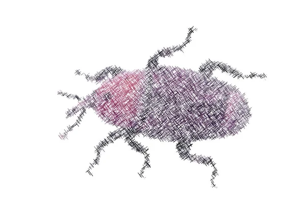 Weevil Isolado Fundo Branco Ilustração Vetorial Cross Hatching Estilo — Vetor de Stock