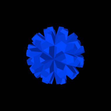 Soyut kristal küre. Siyah arka plan üzerine izole. Vektör çizim.