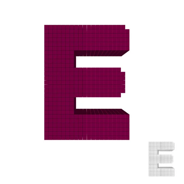 Pixelated Nagybetűvel Elkülönített Fehér Háttér Vektoros Illusztráció Elölnézet — Stock Vector