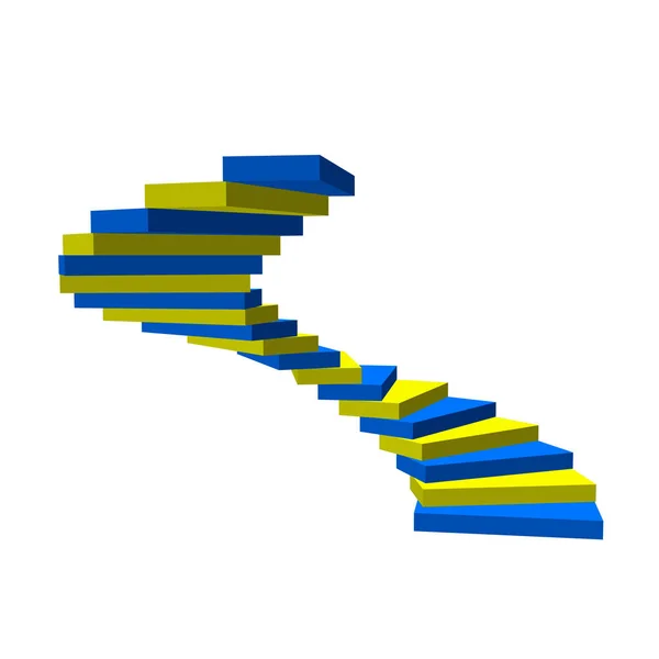 Escadaria Espiral Isolado Fundo Branco Ilustração Vetorial —  Vetores de Stock